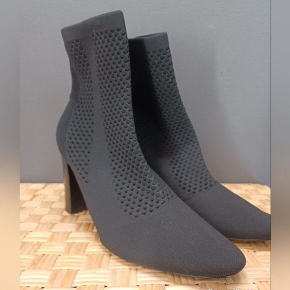 Charles by Charles David Sock Bootie Chunky Heel Black Size 10M - Picture 3 of 6